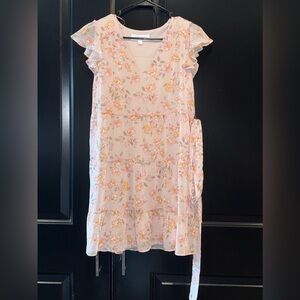Express Pink Floral Casual Dress